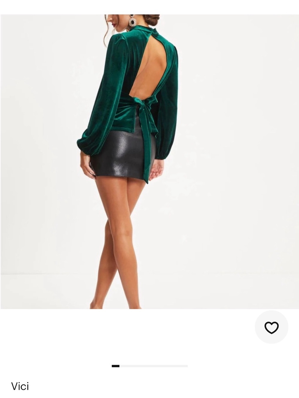 Vici Velvet Long-Sleeve Mock Neck Top - Dark Green